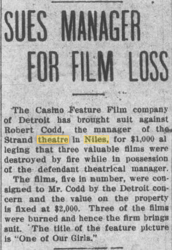 Strand Theatre - 14 Sep 1915 Lawsuit Over Ruined Film (newer photo)
